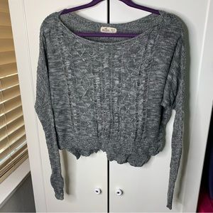 Hollister Crop Fitted Arms Sweater